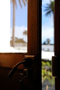 Close-up of window on table