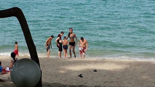 Tourists enjoying at beach