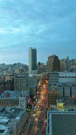 High angle view of traffic on city street