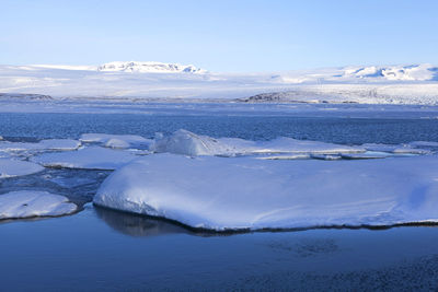 Glacier lagoon jokulsarlon, iceland in in a morning light