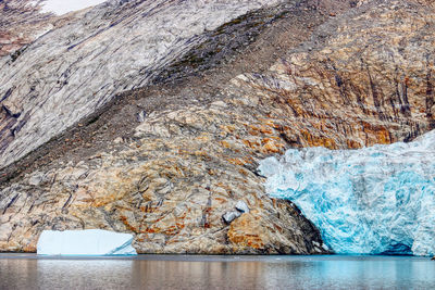 Lake against mountain