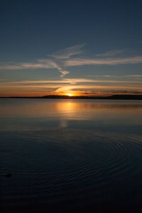 Scenic view of sea against sky at sunset