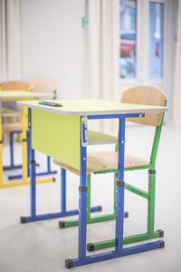 School class with school desks and blackboards in ukraine high school