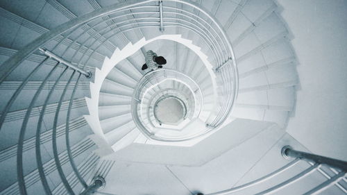 Low angle view of spiral staircase