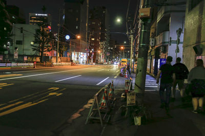 View of city street at night