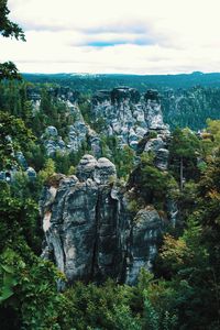 Scenic view of rocky landscape against sky