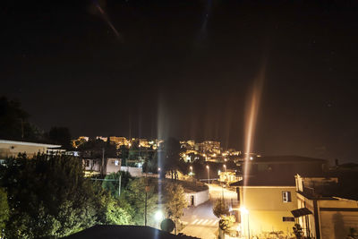 Illuminated city at night