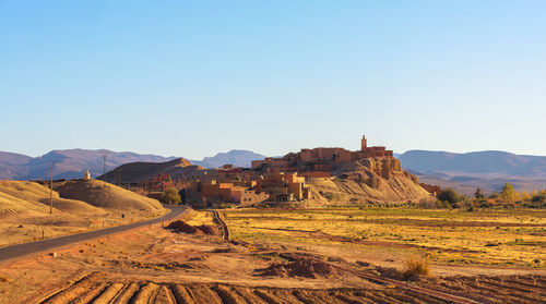 Scenic view of landscape against clear sky