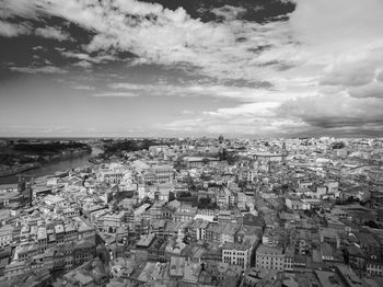 High angle shot of townscape