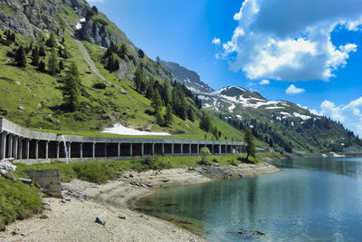 Scenic view of mountains against sky