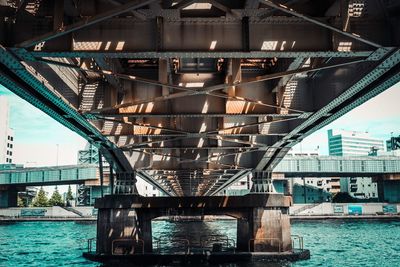 High angle view of bridge over river