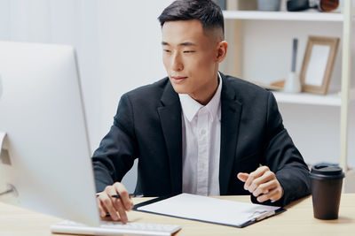 Businesswoman working at office