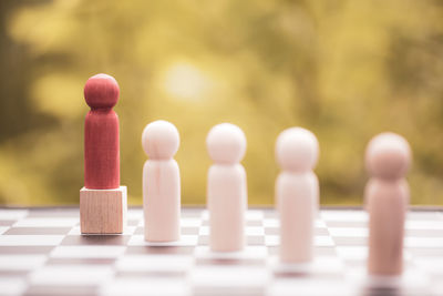 Close-up of chess pieces