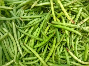 Full frame shot of green beans at market