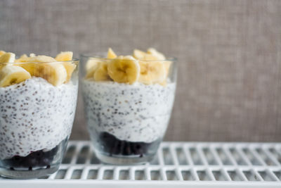 Close-up of dessert on table