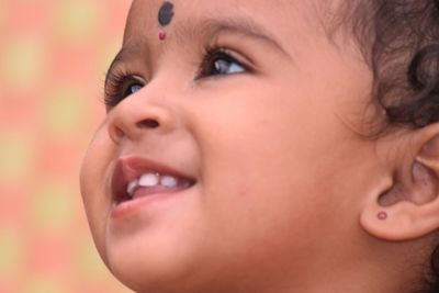 Close-up portrait of cute girl