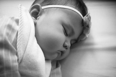 Close-up of baby sleeping