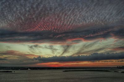 Scenic view of dramatic sky during sunset