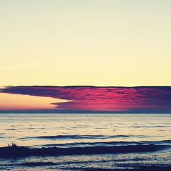 Scenic view of beach during sunset