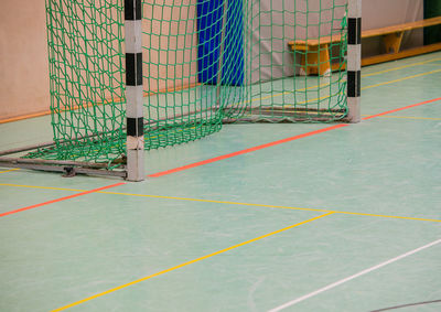 Hall floor in a gymnasium with diverse lines