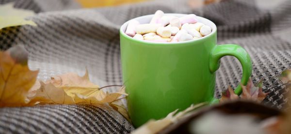 Close-up of coffee on table