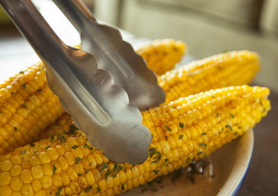 Close-up of cooked corn