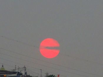 Scenic view of moon against clear sky during sunset