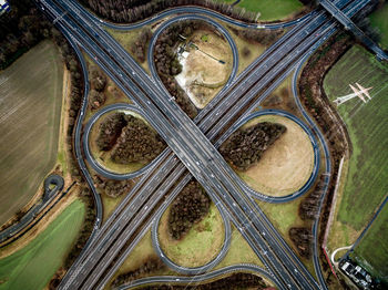 Aerial view of roads