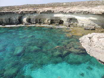 High angle view of sea