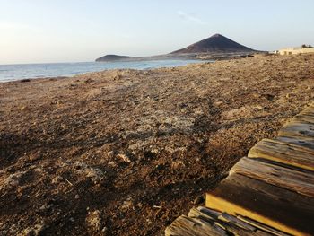 Scenic view of beach against sky