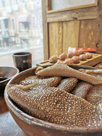 Close-up of hot pot dish on table