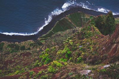 High angle view of beach