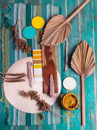 High angle view of food on table