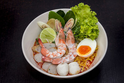 Close-up of seafood in plate