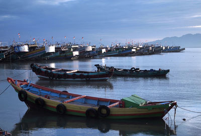 Boats in harbor