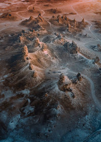 High angle view of rocks in water