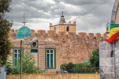 Panoramic view of old building against sky