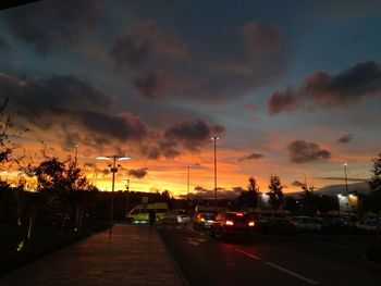 Road against sky at sunset