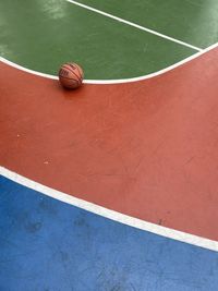 High angle view of ball on field