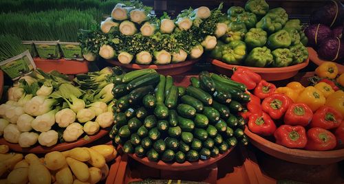 Food for sale at market stall