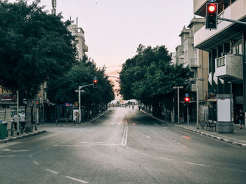 Road passing through city