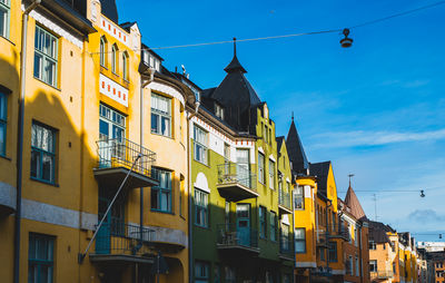 Low angle view of buildings against sky