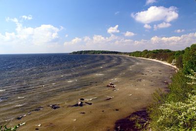 Scenic view of beach against sky