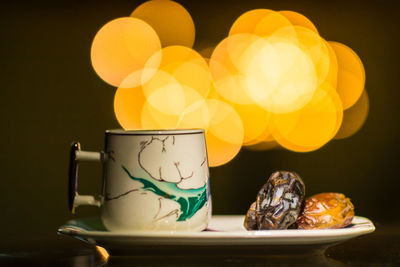 Close-up of food on table