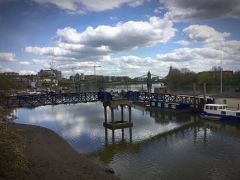 Boats in harbor