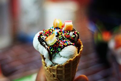 Close-up of ice cream cone