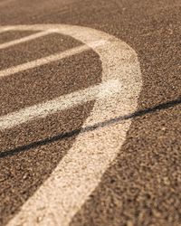 High angle view of shadow on sand