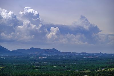 Scenic view of field against sky