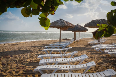 Scenic view of beach against sky