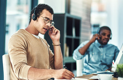 Business colleagues working at office